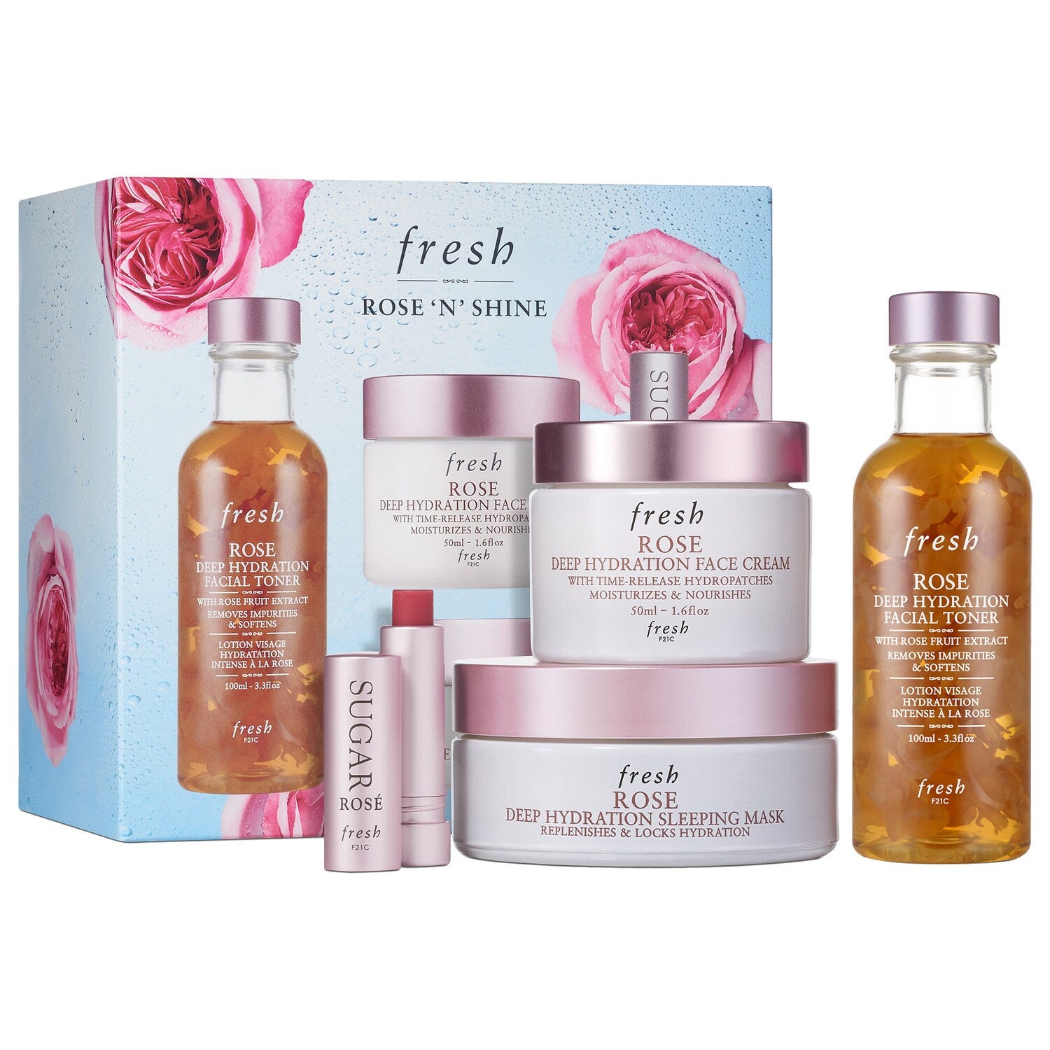 fresh ROSEシリーズ トナー クリーム フェイスマスクセット Fresh + Rose N' Shine Skincare Set