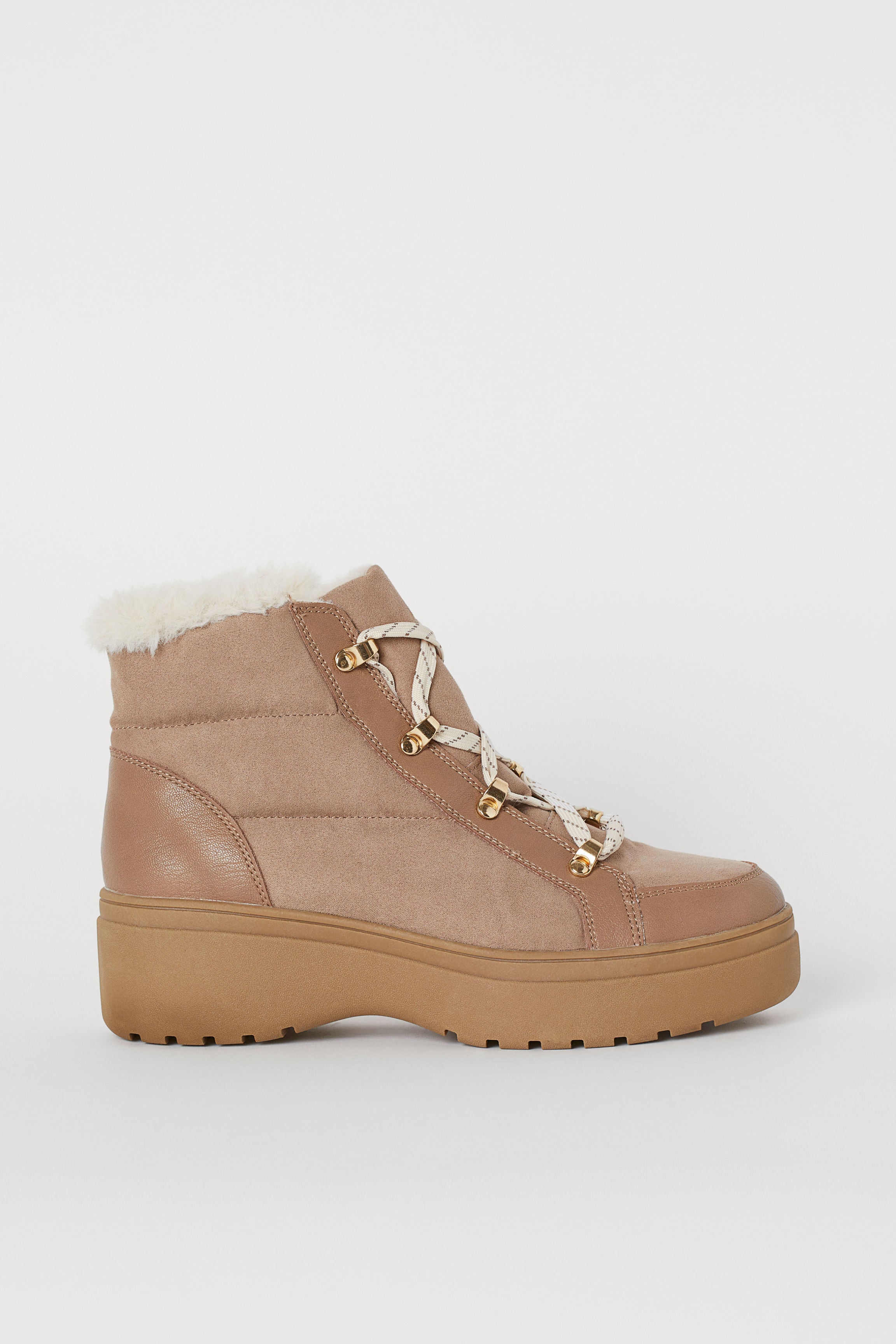 h&m winter boots beige
