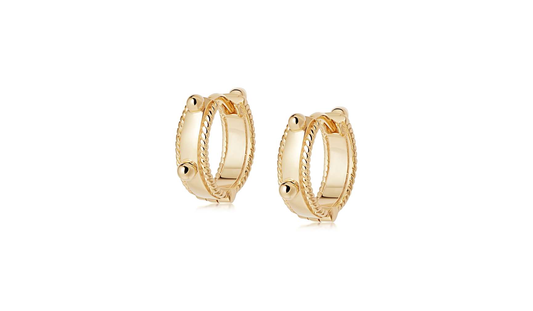 Daisy London + Stacked Beaded Eternity Huggie Hoop Earrings