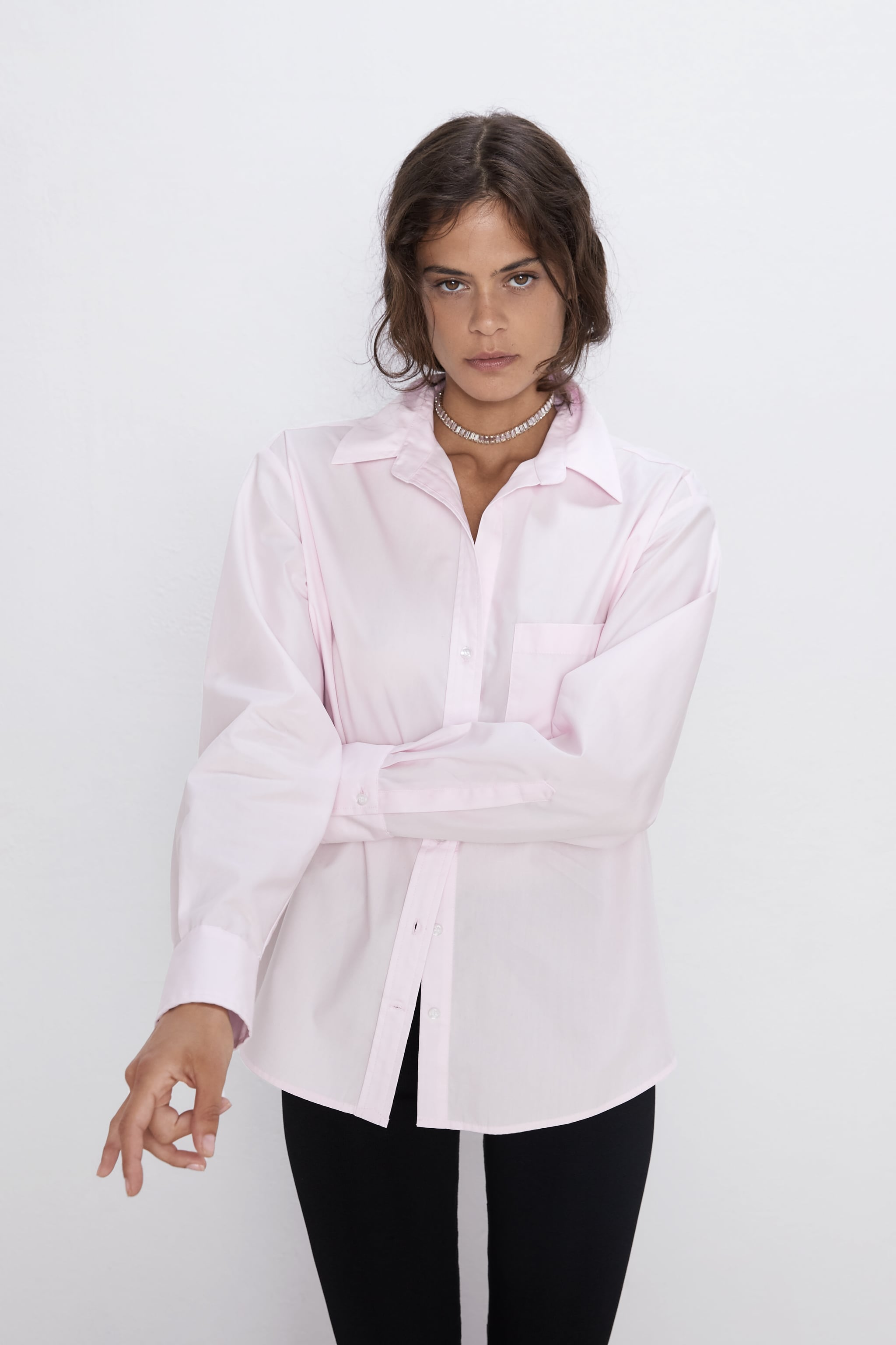 extra long poplin shirt zara