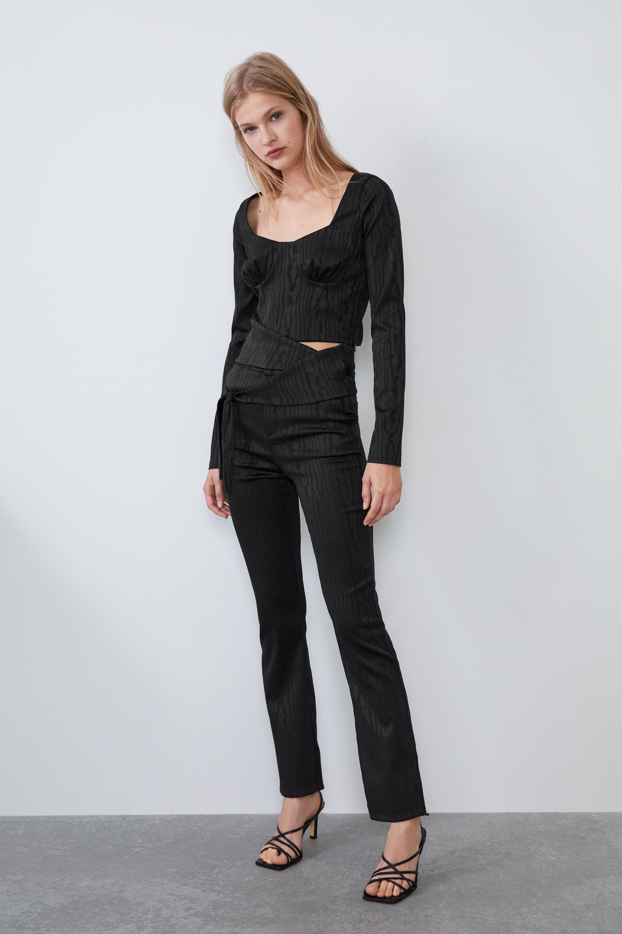 Zara + Satin Effect Crop Top