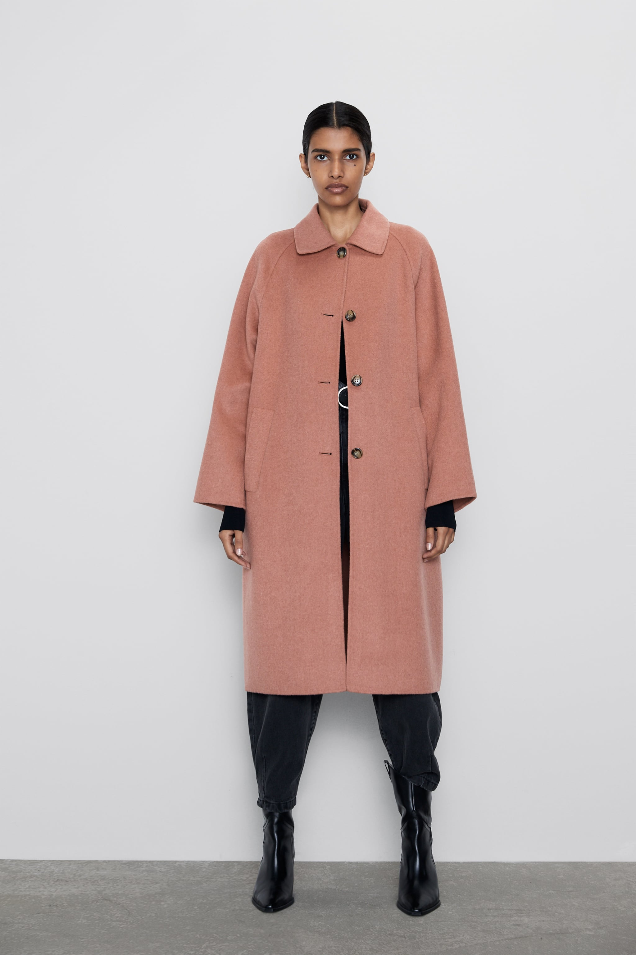 Zara buttoned on sale coat