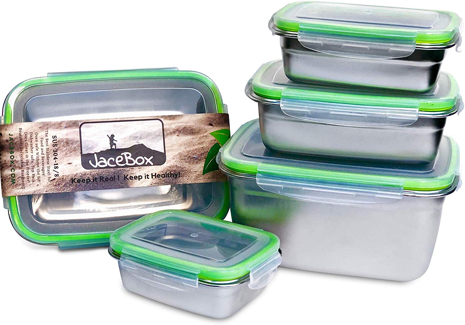 JaceBox + Food Storage Containers Stainless Steel 304 BPA FREE