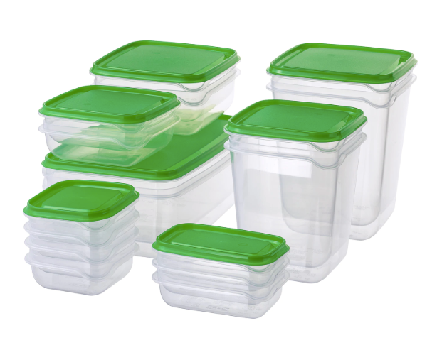 Freshware Meal Prep Containers 3 Compartments with Lids, Set of 21 