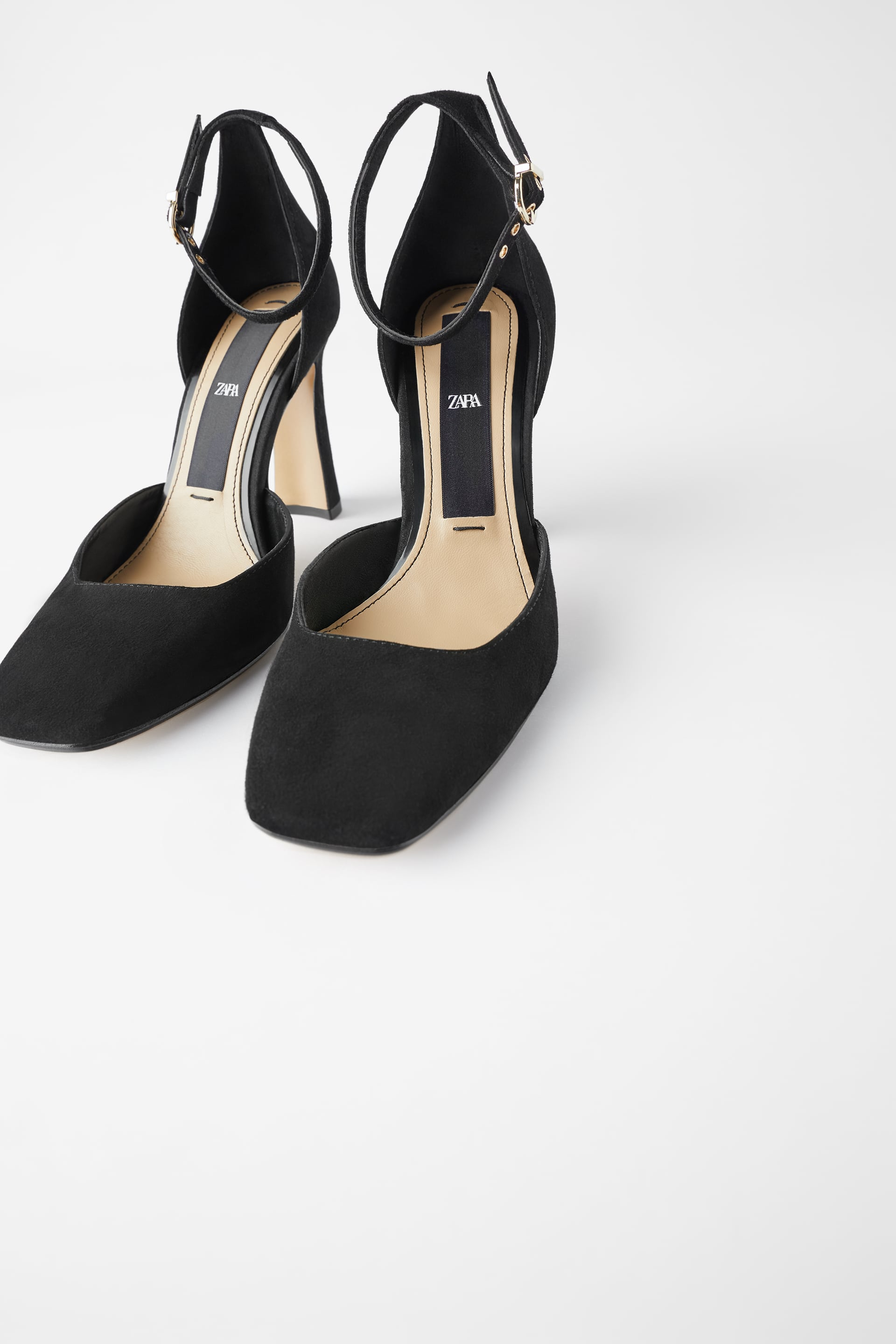 Zara square 2025 toe heels