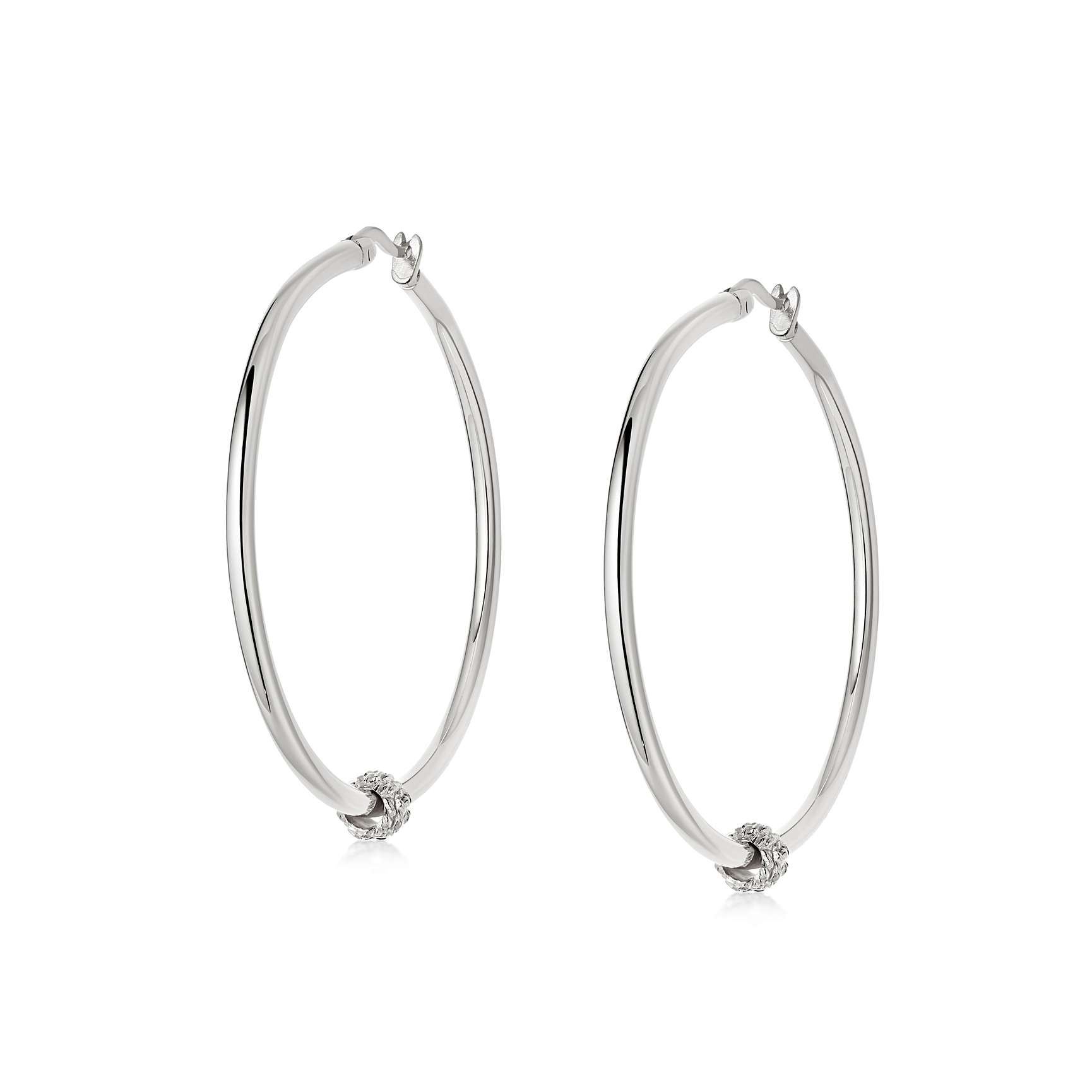 Daisy London + Stacked Knot Maxi Hoop Earrings Sterling Silver
