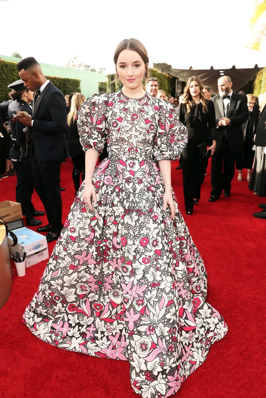 Kaitlyn Dever in Valentino Golden Globes Red Carpet 2020