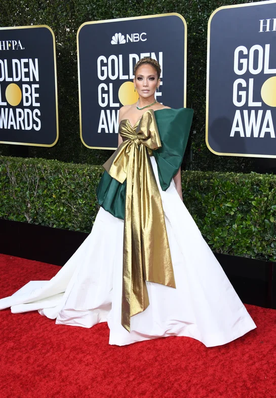 Jennifer Lopez in Valentino on the Golden Globes red carpet 2020