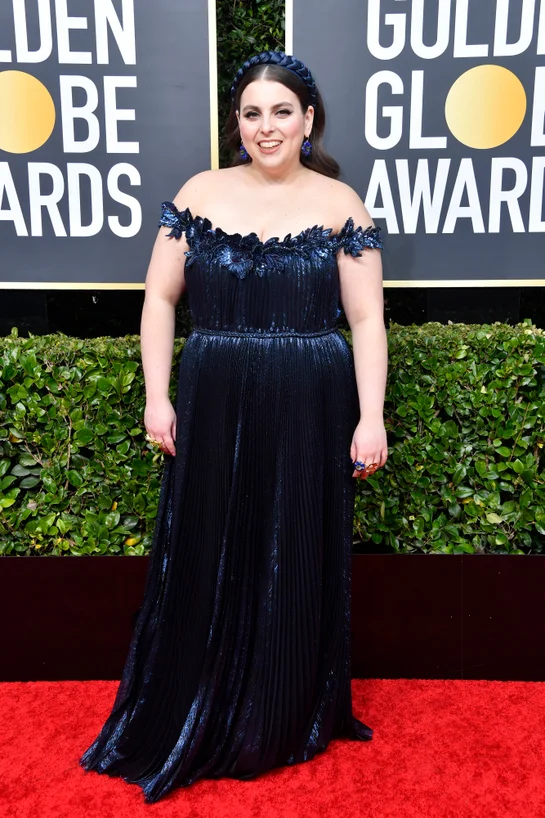 Beanie Feldstein in Oscar de la Renta Golden Globes Red Carpet 2020