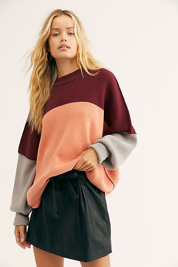 free people easy street cotton blend oversized sweater