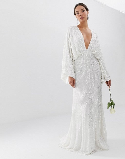 ASOS EDITION ASOS EDITION sequin kimono sleeve wedding dress