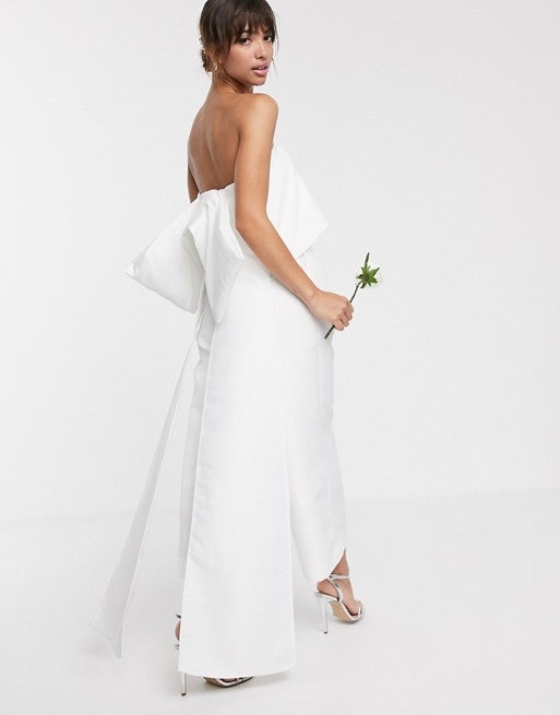ASOS EDITION ASOS EDITION bandeau wedding jumpsuit with bow detail