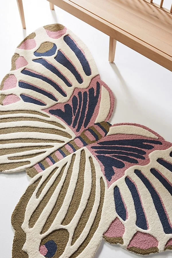 Anthropologie + Hand-Tufted Butterfly Rug