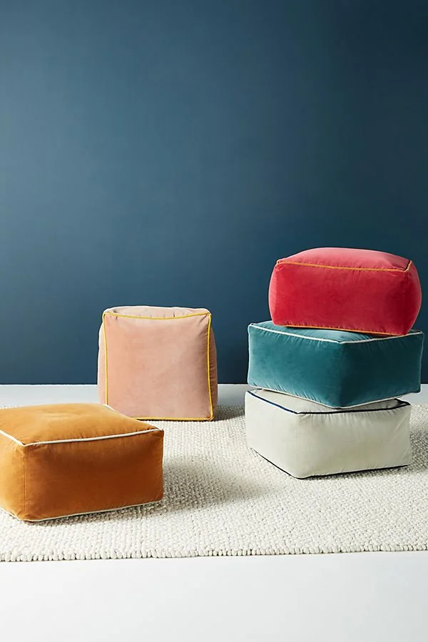 Velvet pouf best sale