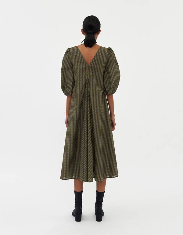 ワンピース GANNI Seersucker Check Dress Ganni + Seersucker Check Maxi Dress