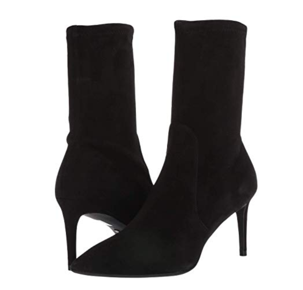 stuart weitzman black wren 75 suede heeled ankle boots