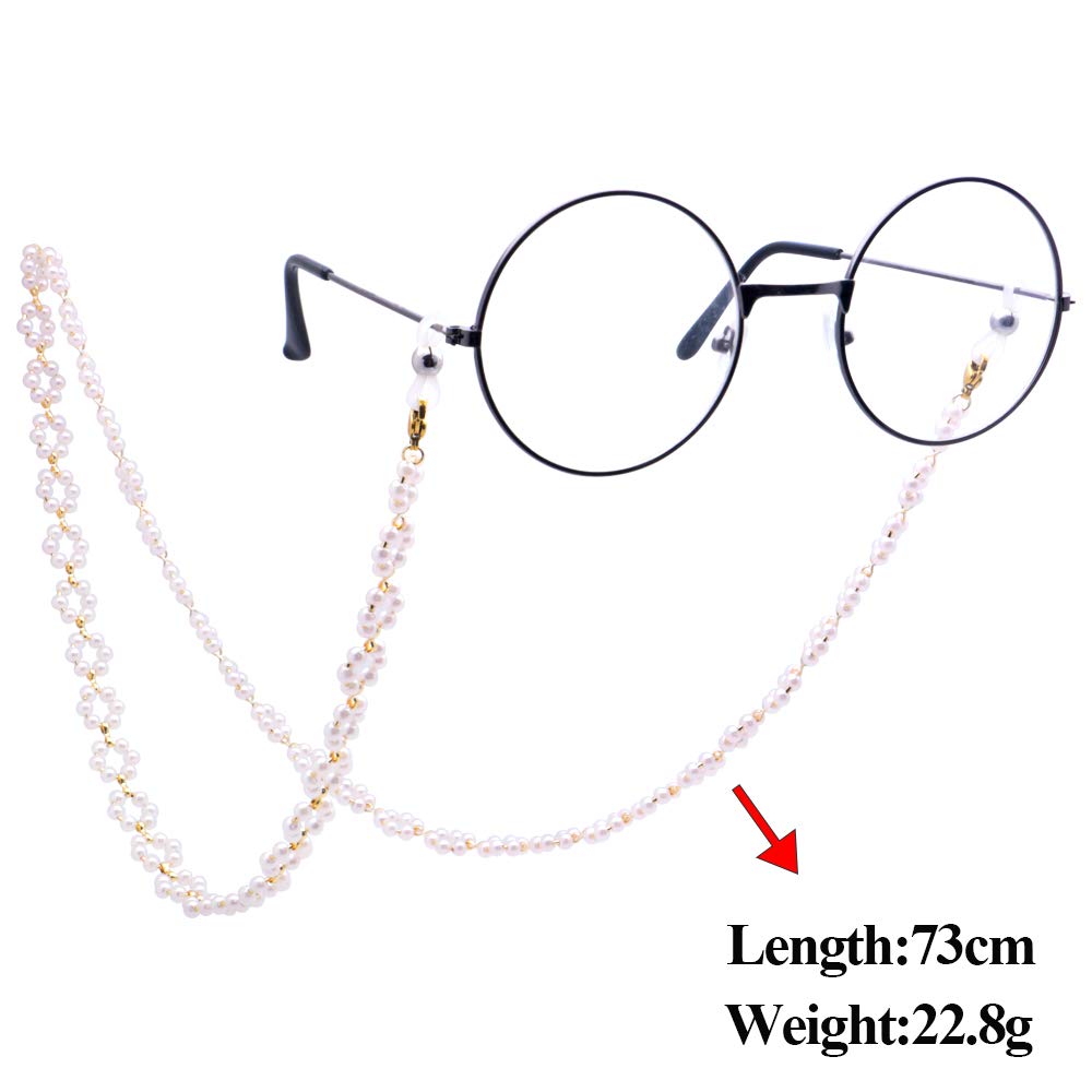 KAI Top Imitation Pearl Beaded Eyeglass Chains for Women,Gold Sunglasses Chain 