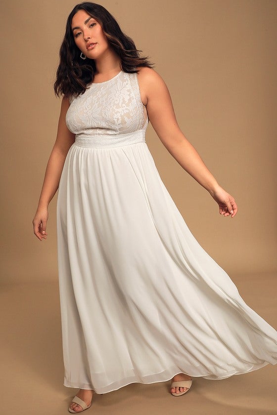 forever and always white lace maxi dress