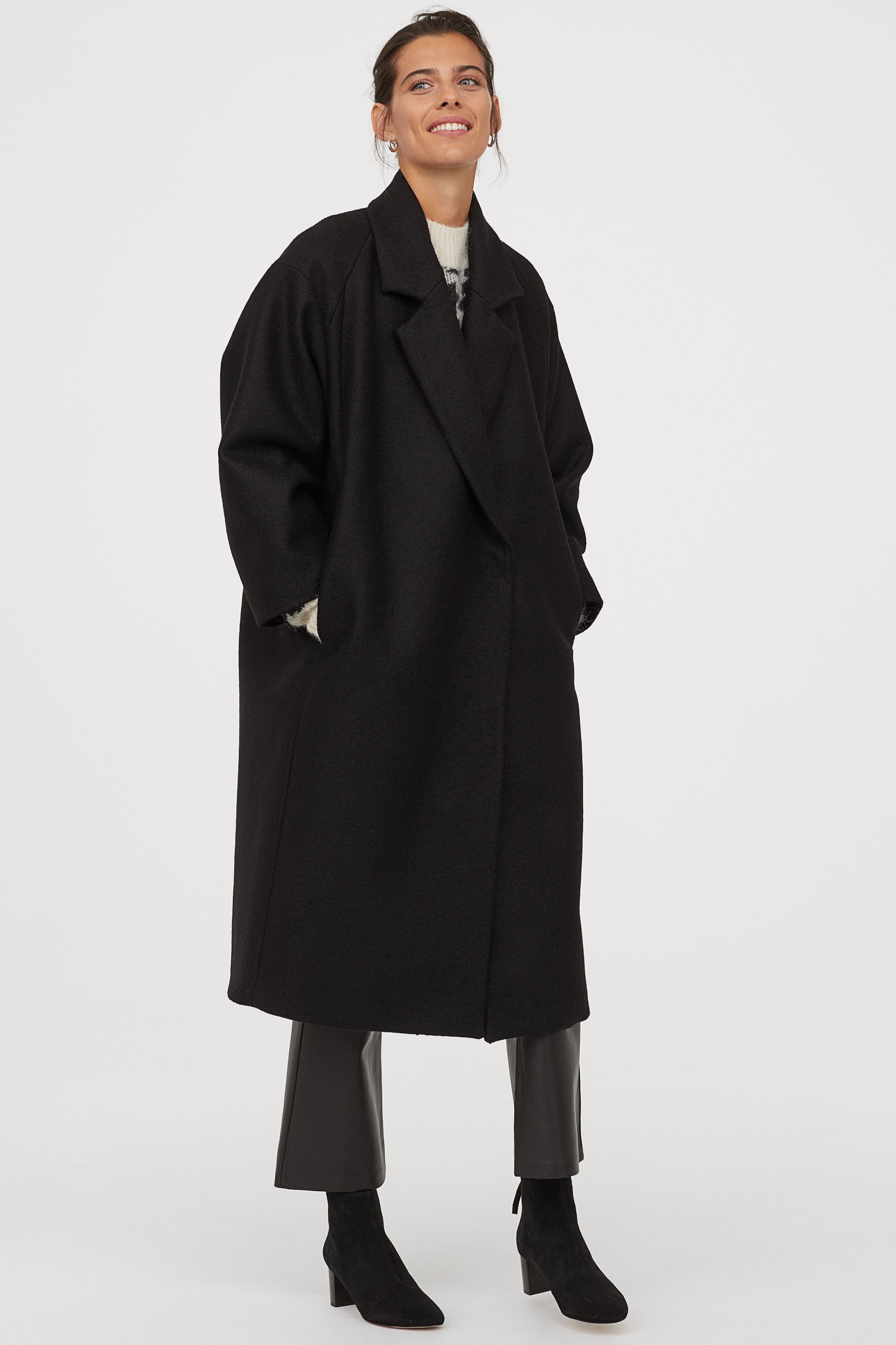 H&M + Knee-Length Wool-Blend Coat