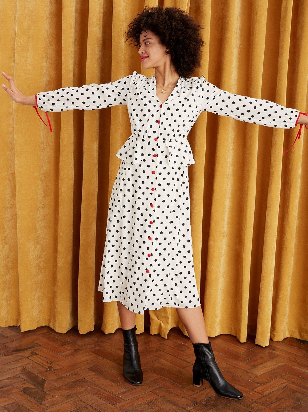 Kitri Lana Polka Dot Vintage Dress
