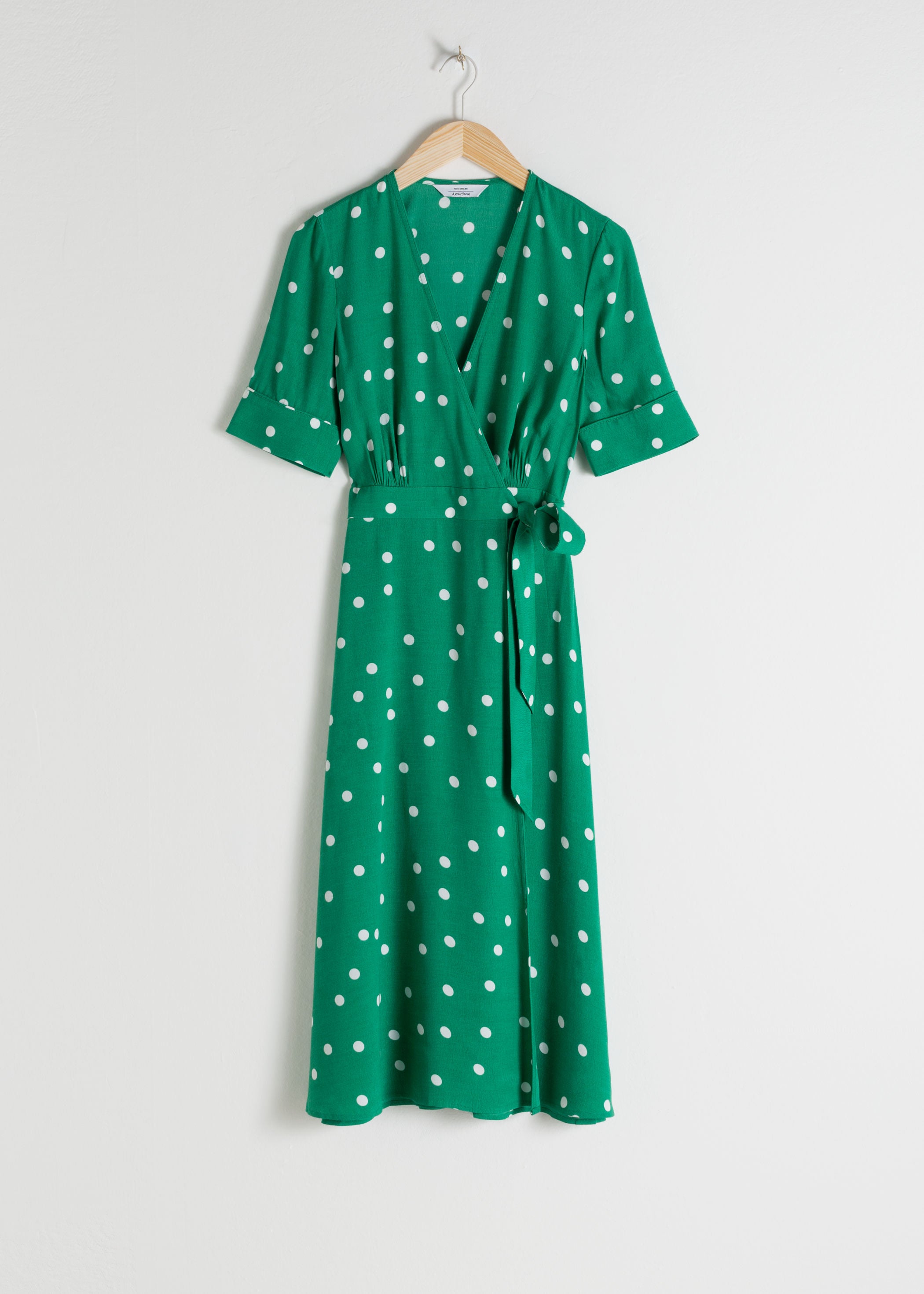 midi wrap dress green