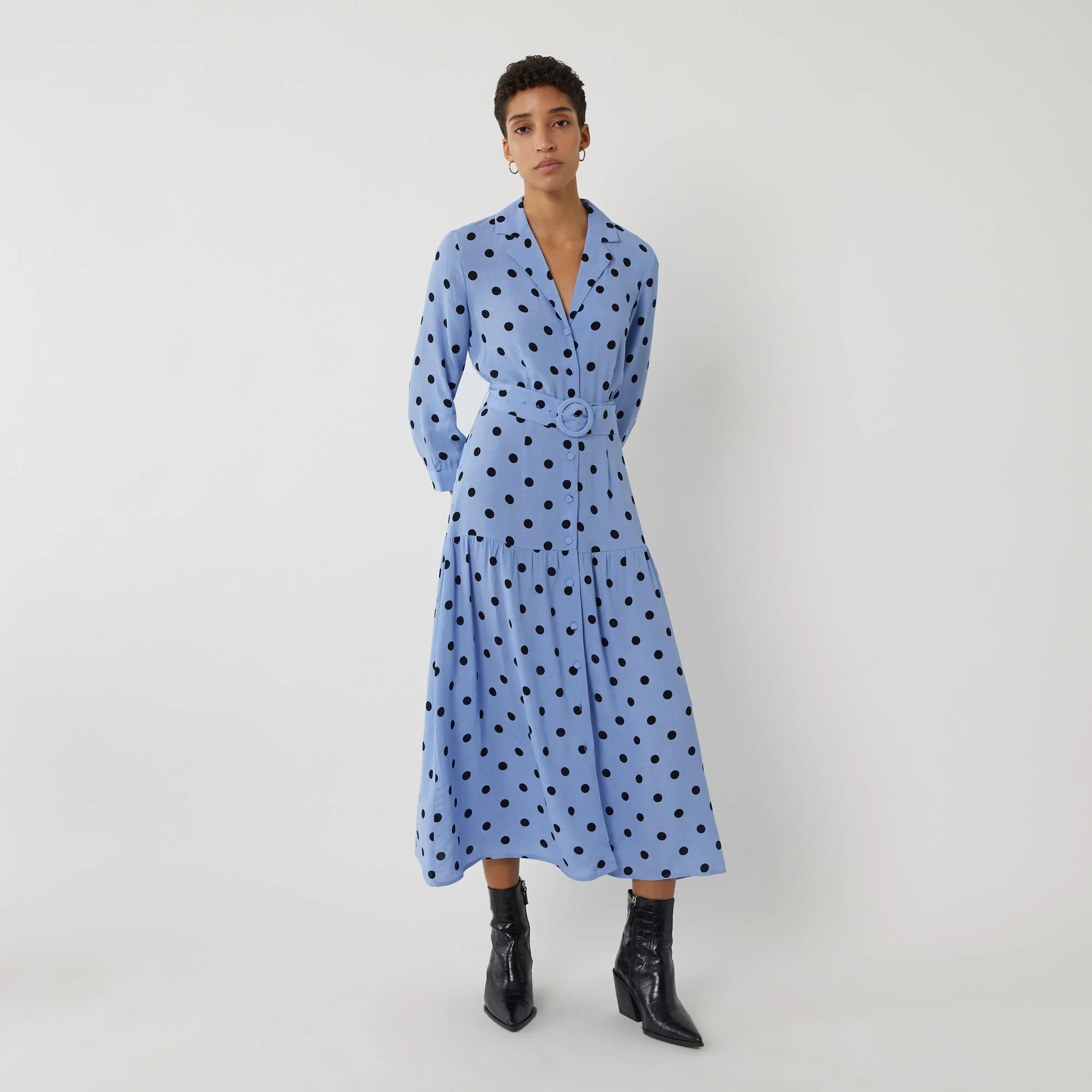 Warehouse + Polka Dot Tiered Tea Dress