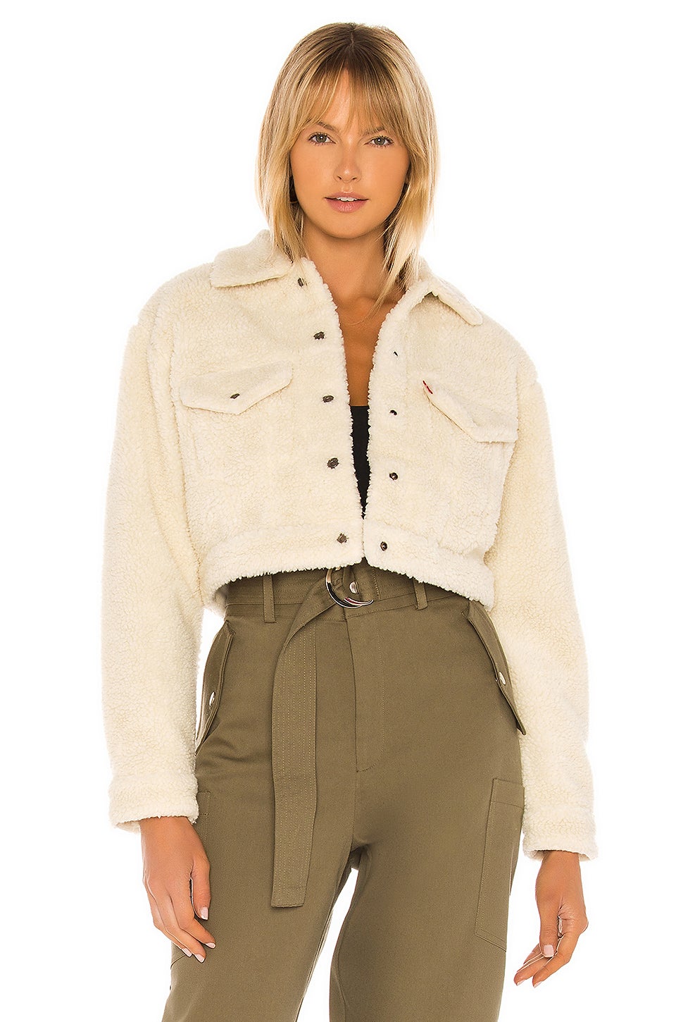 Levi's cropped sherpa jacket outlet
