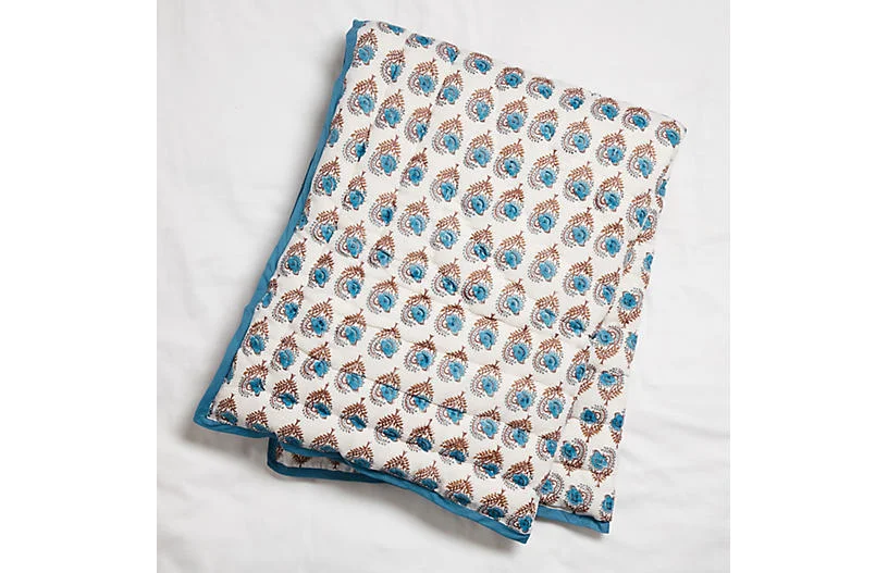 Roberta Roller Rabbit Ketaki Baby Quilt Sky