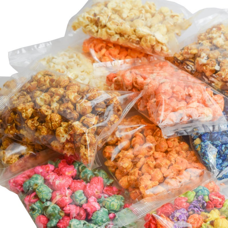 FunFairTreats + GOURMET POPCORN SAMPLER Variety of Candied and Savory Popcorn
