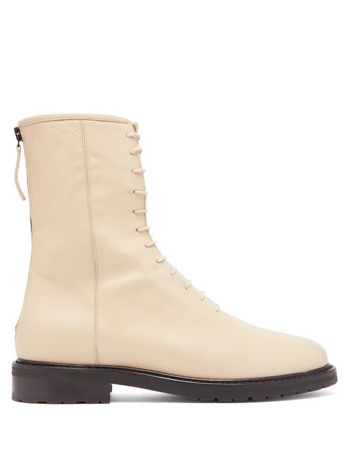 Legres + Tread-Sole Lace-Up Leather Boots