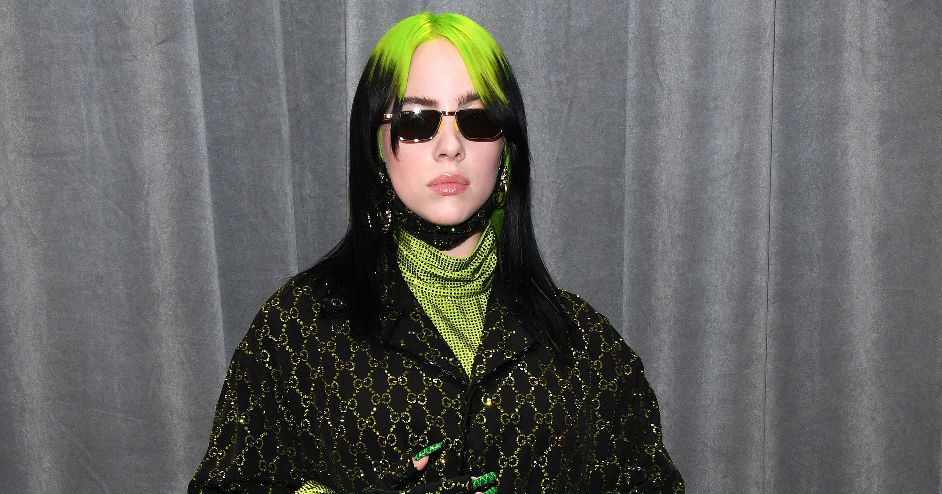 Billie Eilish Is A Slime-Green Gucci Queen At Grammys