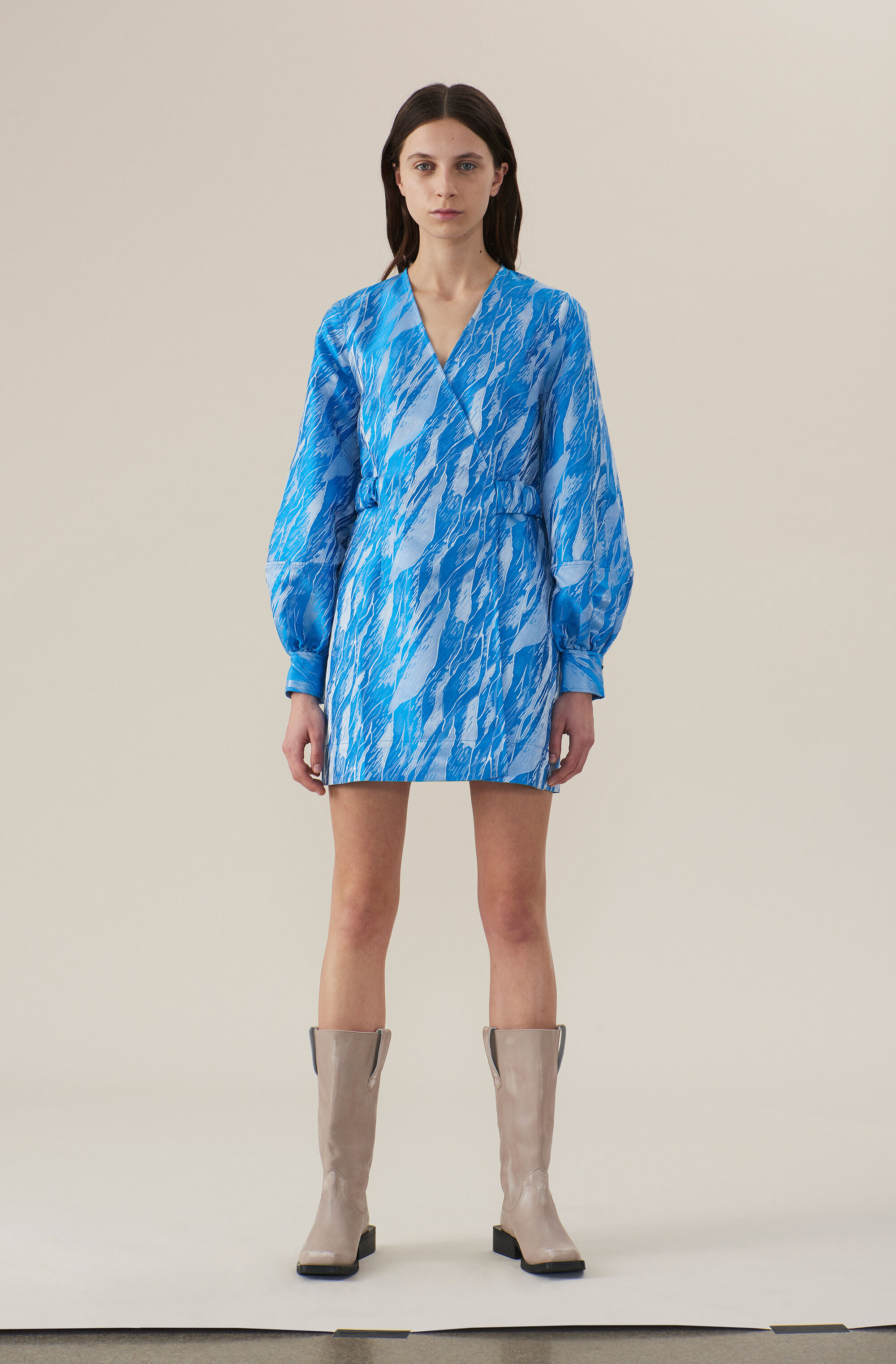 joenie jacquard wrap dress