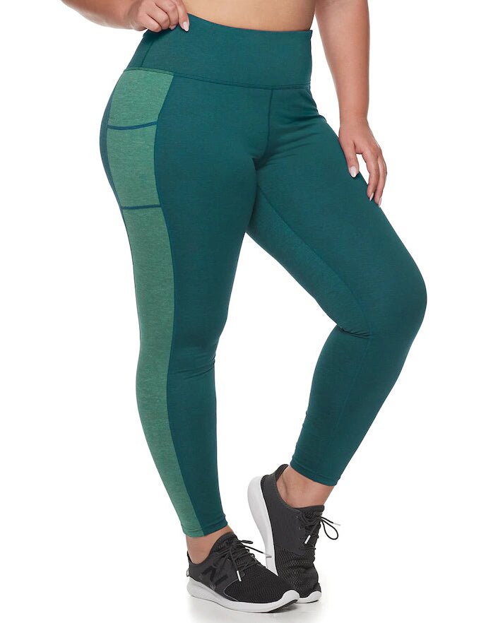 Tek Gear + Plus Size High Waisted Colorblock Leggings