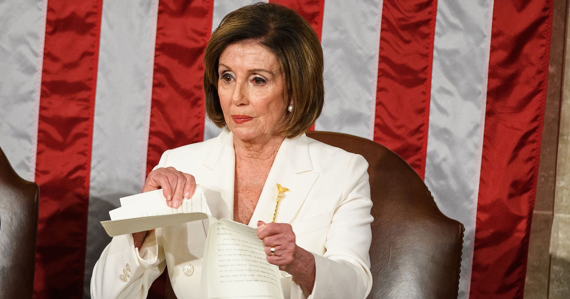 Nancy Pelosi Wore Mace Of The Republic Pin To SOTU