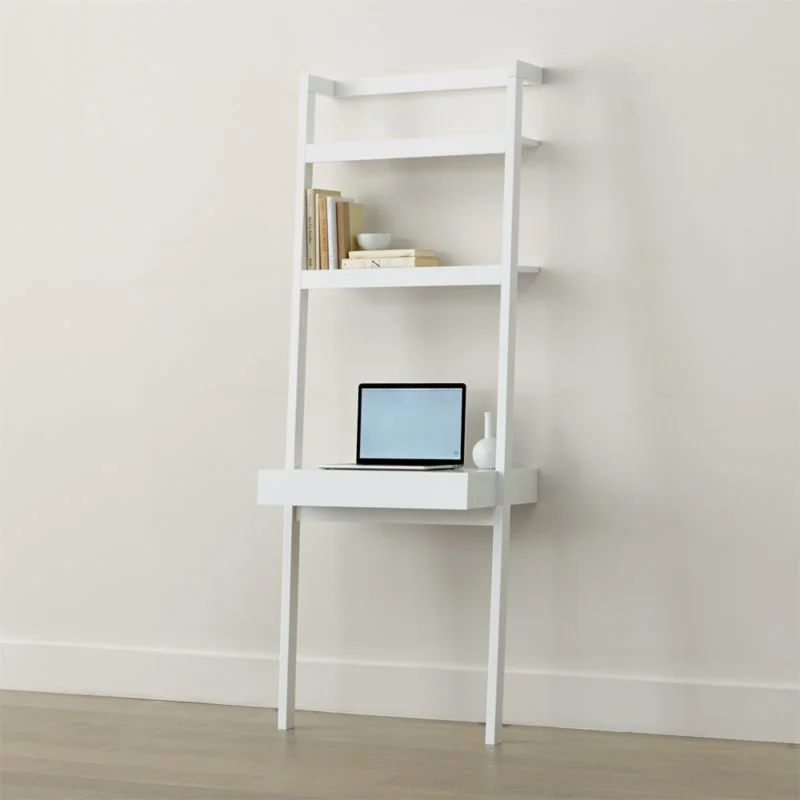 CB2 Sawyer White Leaning Desk