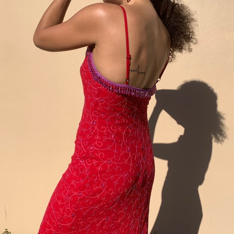 almostalwaysvintage + Vintage Betsey Johnson Red Embroidered