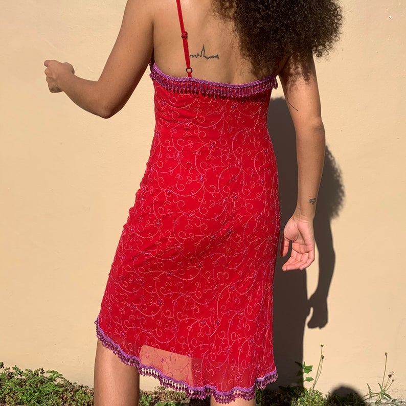 almostalwaysvintage + Vintage Betsey Johnson Red Embroidered
