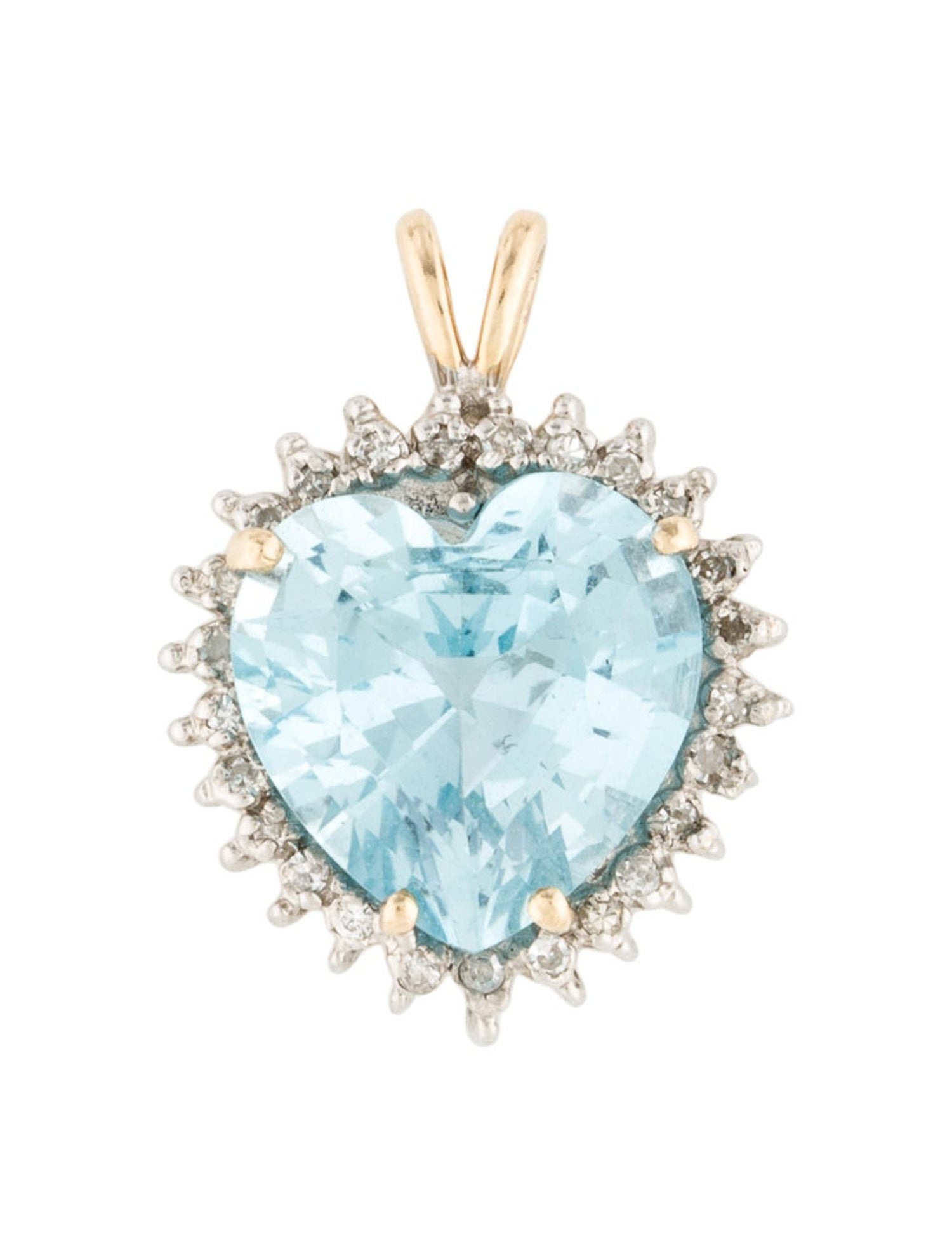 The RealReal + 14K Topaz & Diamond Heart Pendants