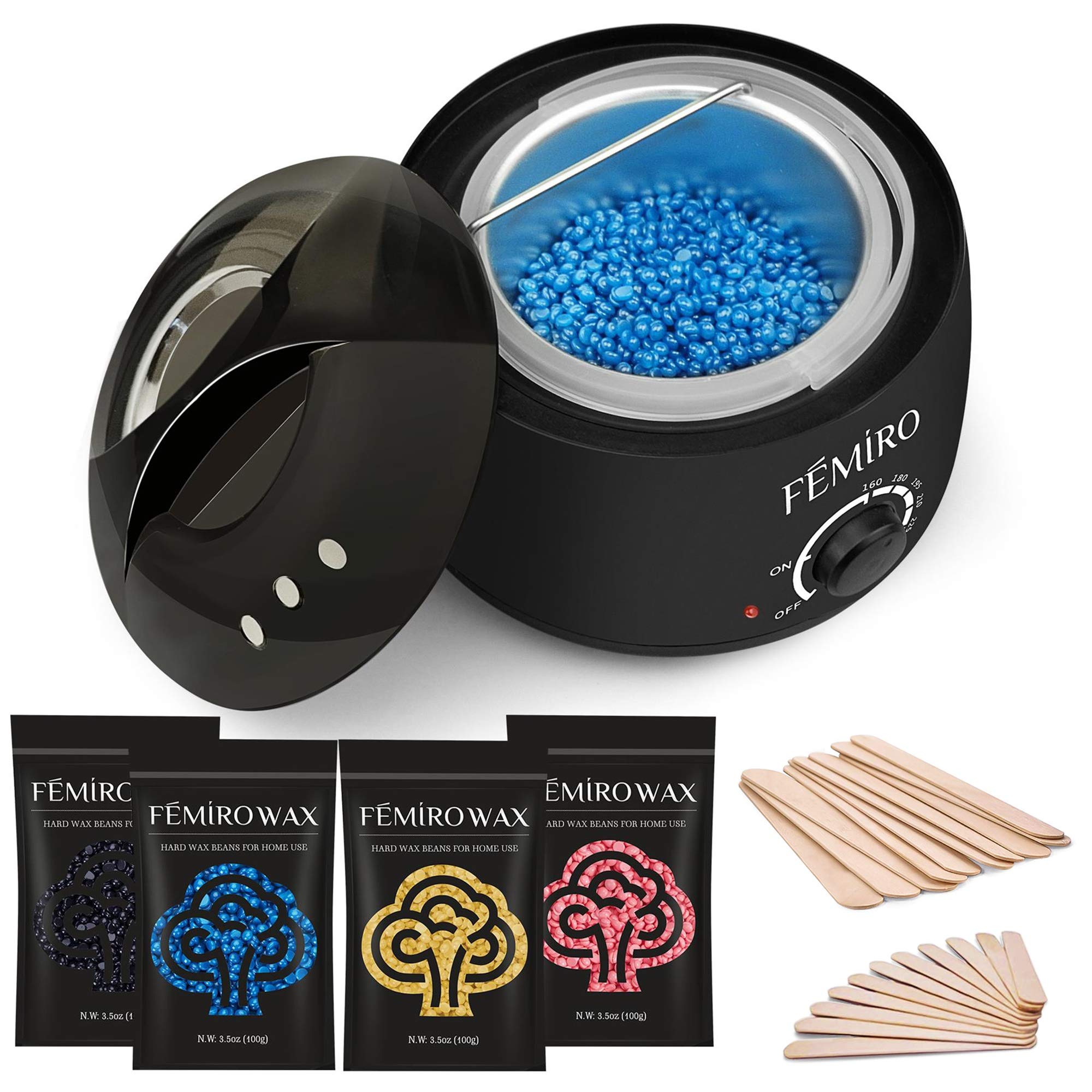 NaturalRays Wax Warmer Hair Removal Home Waxing Kit