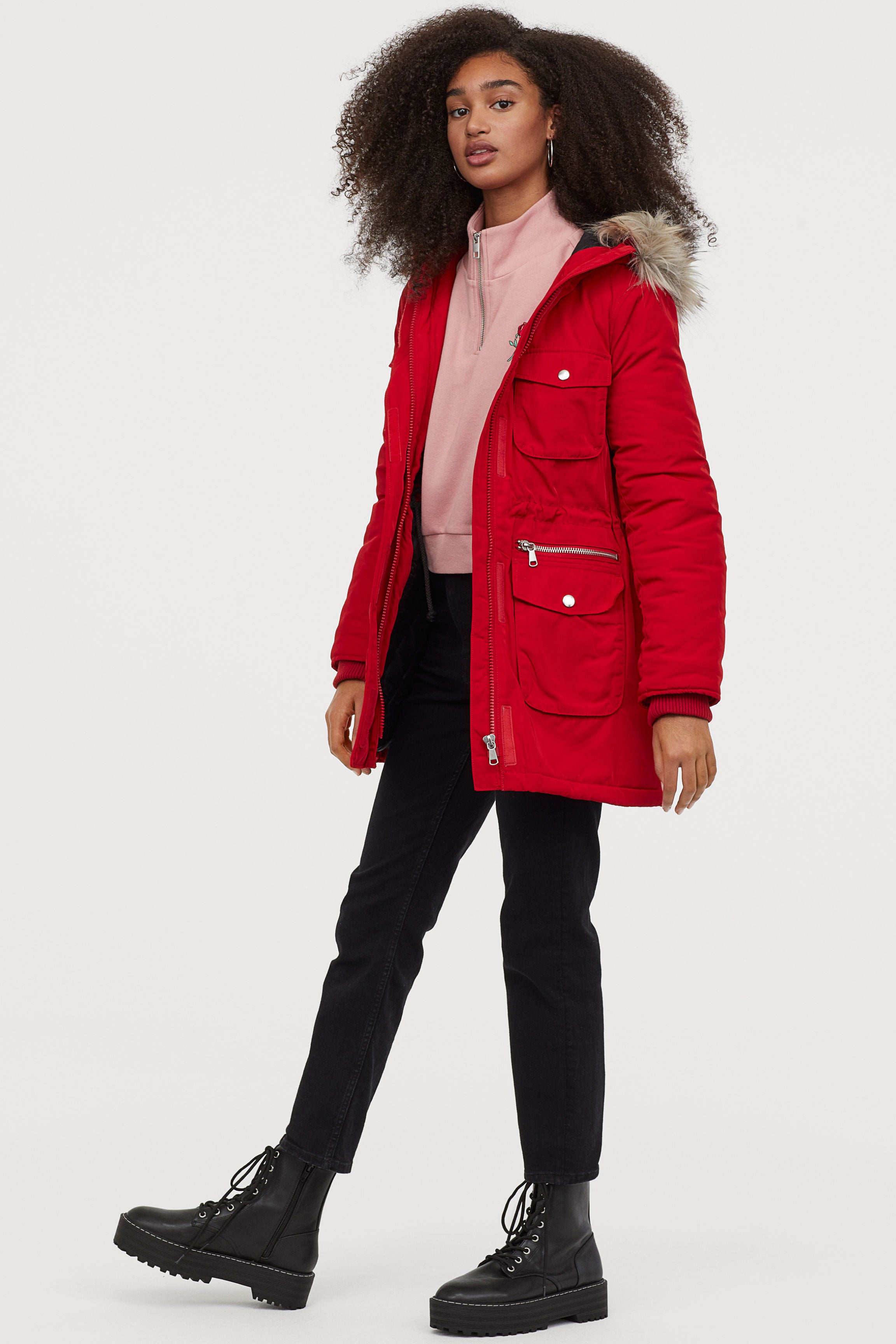 H&M + Padded Parka with Hood
