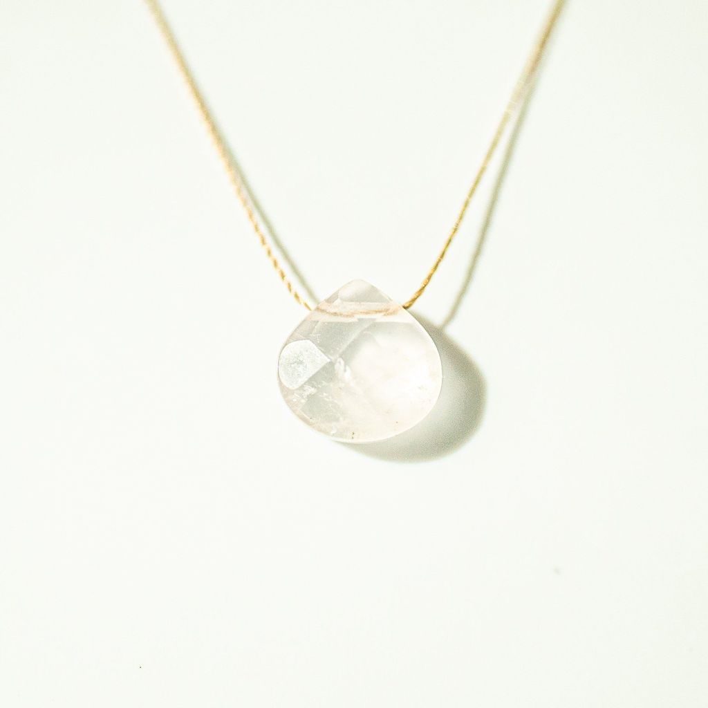 House of Intuition + House of Intuition Rose Quartz Teardrop Necklace