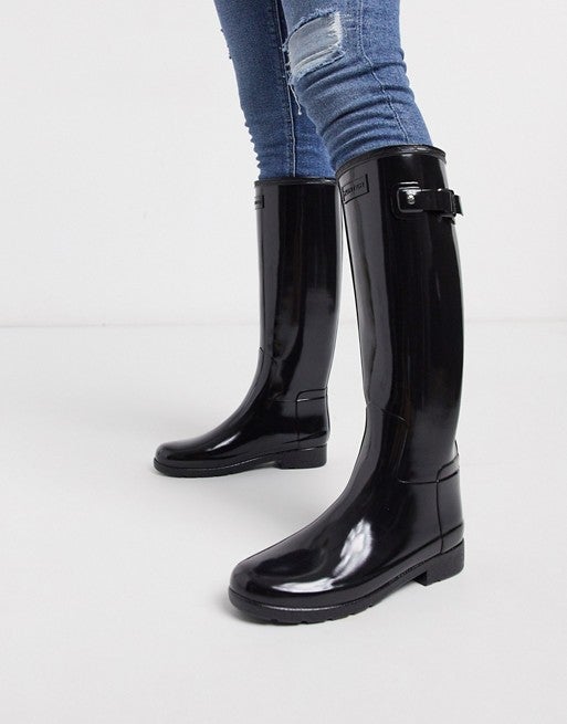 Tall black shop rain boots