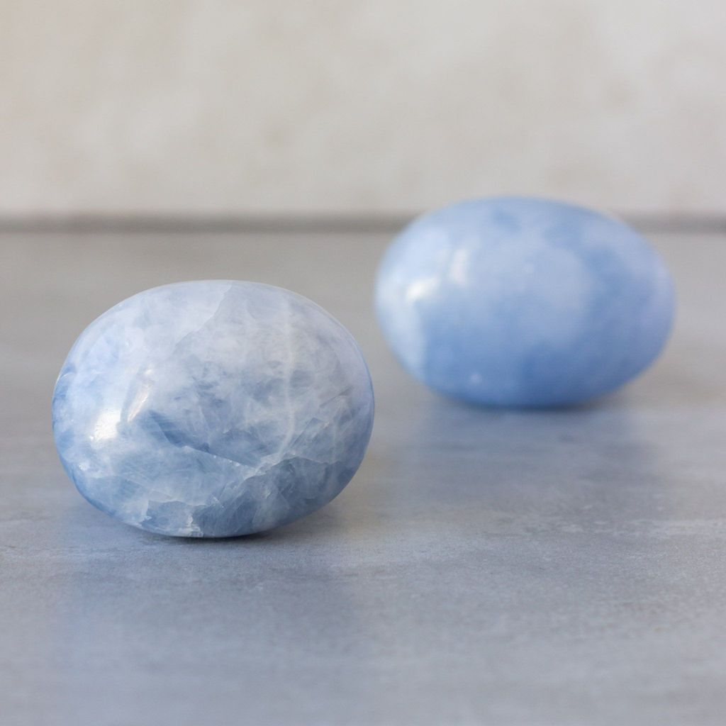 House of Intuition + Blue Calcite Palm Stones
