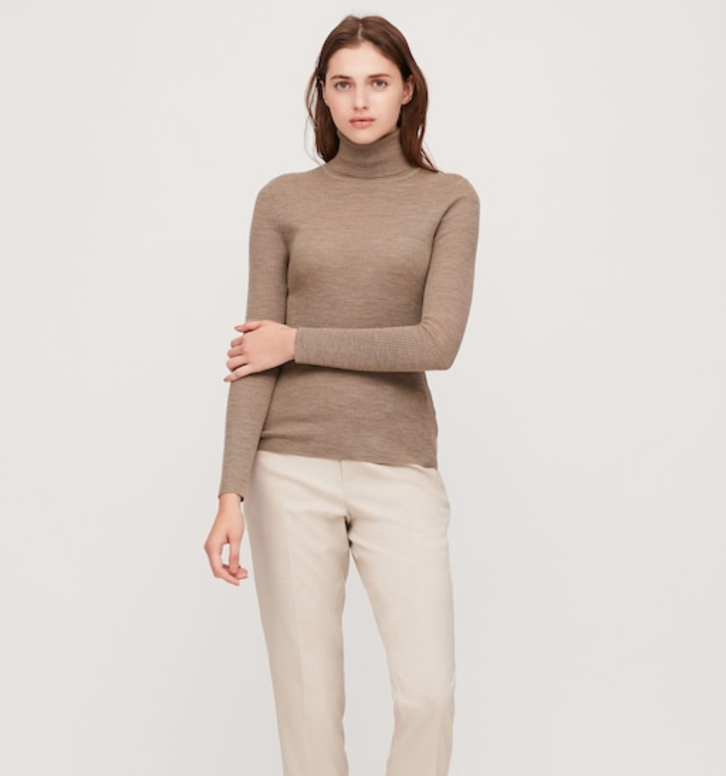 Women u 3d extra fine merino ribbed sweater sale