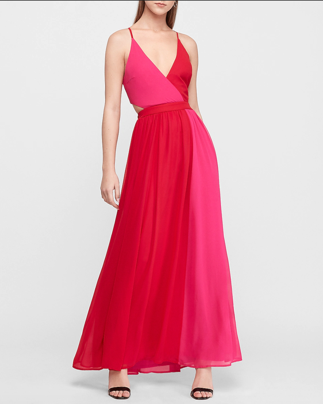 Express + Color Block Cut-Out Maxi Dress