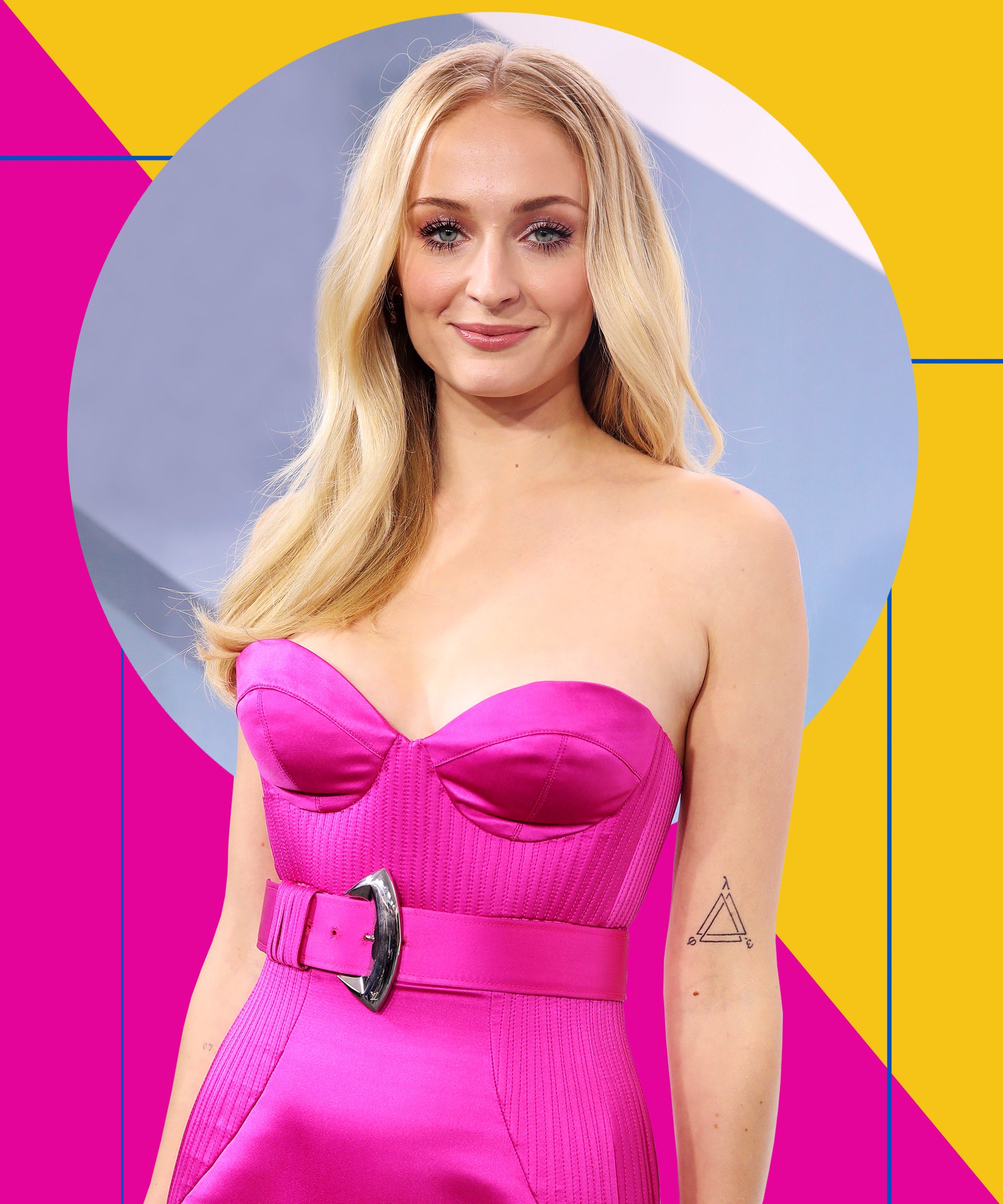 Sophie Turner Hot Pink Louis Vuitton Gown at SAG Awards 2020