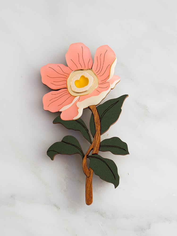 Peony brooch on sale