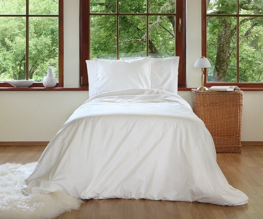Fou Furnishings + White Organic Cotton Duvet Cover