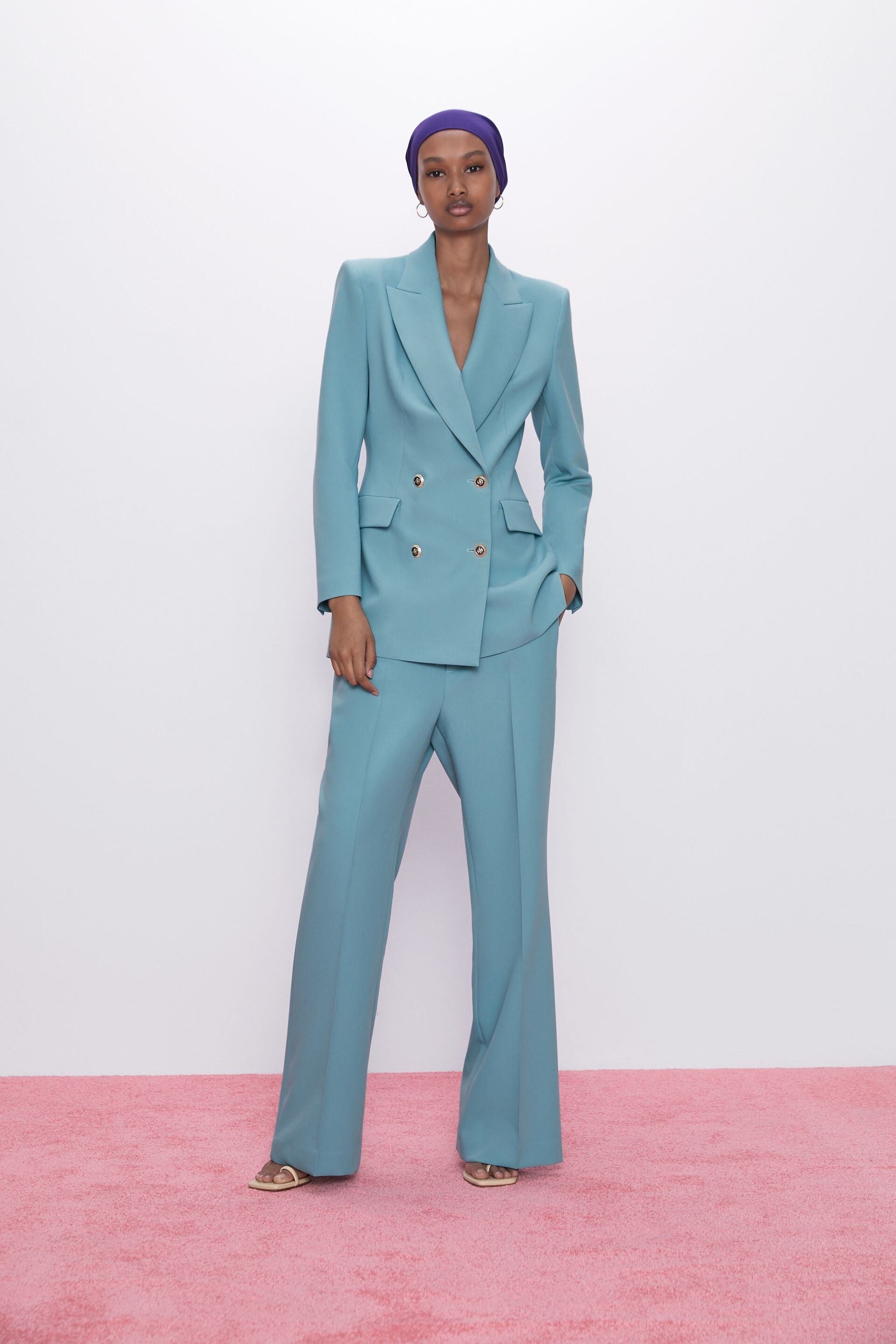 zara camel flared trousers
