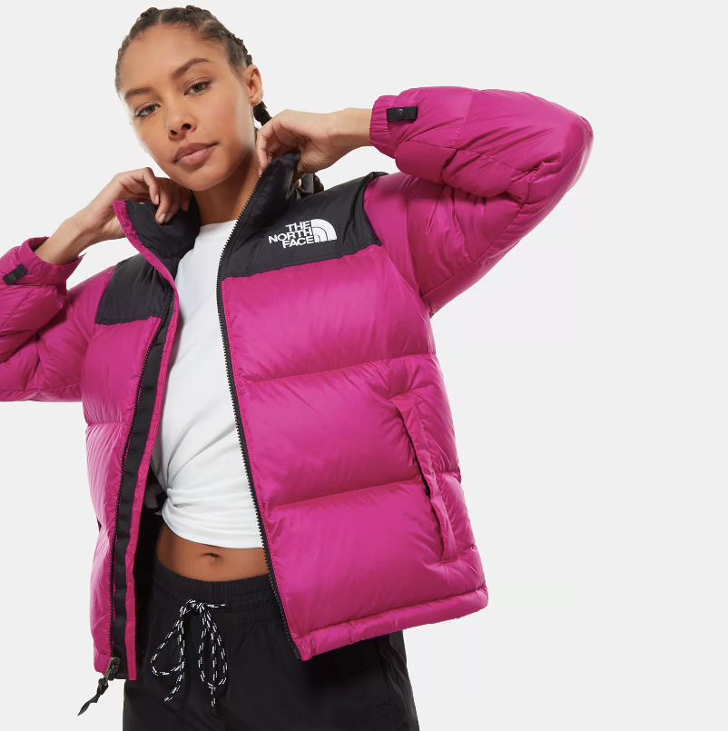 hot pink north face jacket